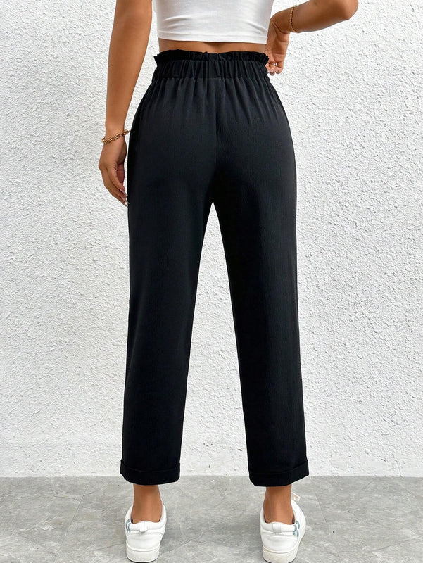 PETITE Pantalones cortos solidos con cintura elastica