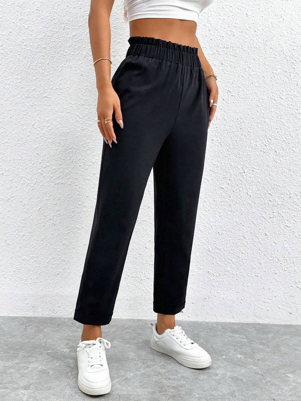 PETITE Pantalones cortos solidos con cintura elastica