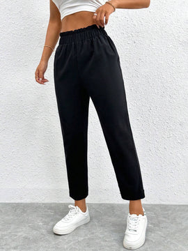 PETITE Pantalones cortos solidos con cintura elastica