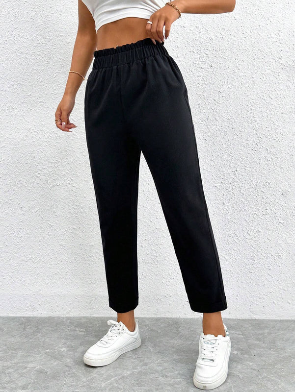 PETITE Pantalones cortos solidos con cintura elastica