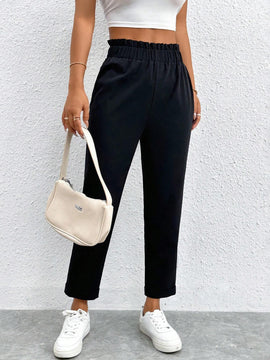 PETITE Pantalones cortos solidos con cintura elastica