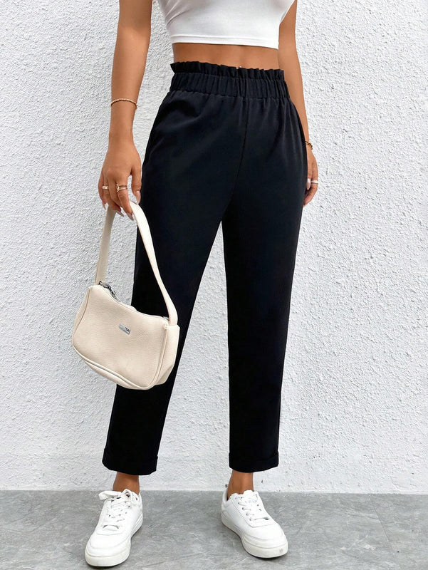 PETITE Pantalones cortos solidos con cintura elastica