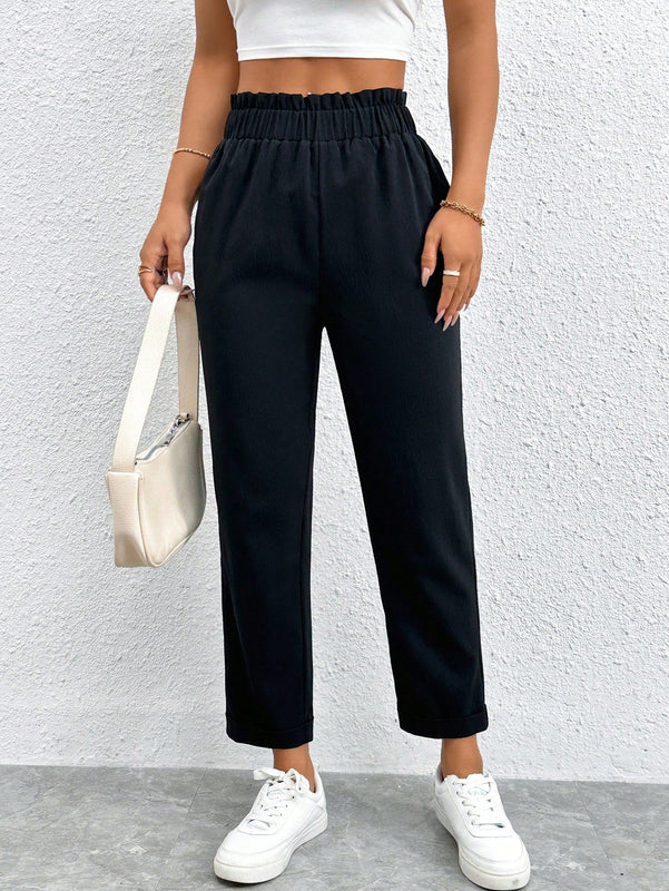 PETITE Pantalones cortos solidos con cintura elastica