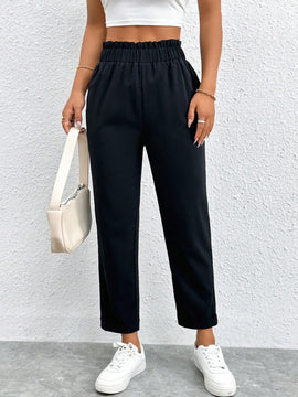 PETITE Pantalones cortos solidos con cintura elastica