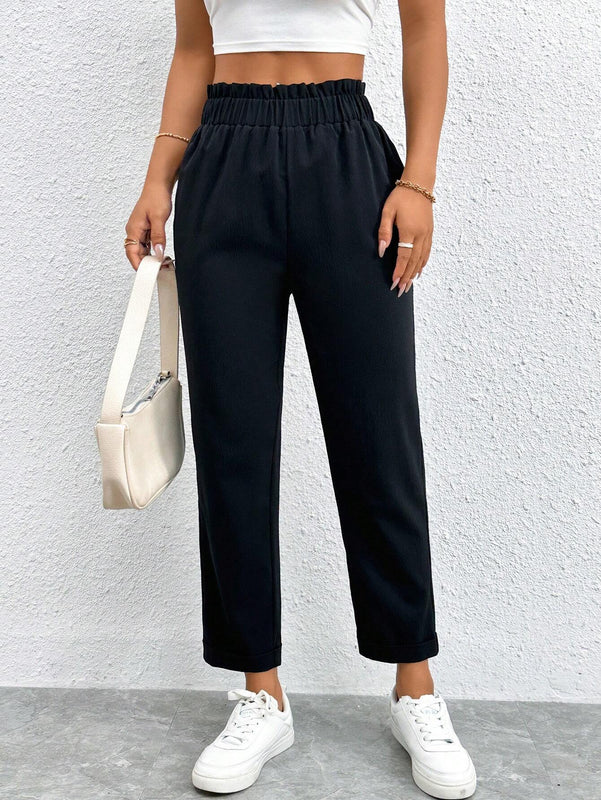 PETITE Pantalones cortos solidos con cintura elastica