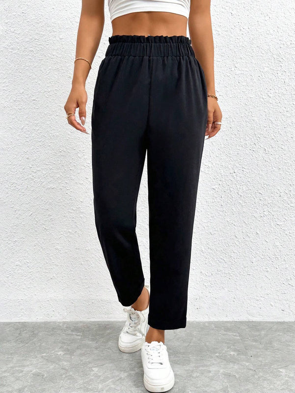 PETITE Pantalones cortos solidos con cintura elastica
