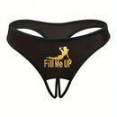 Ropa interior de tanga sexy para mujeres con diseno impreso, entrepierna abierta y tela delgada