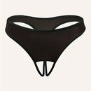 Pantis confortables y sencillos estilo tanga para mujer con diseno de estampado en la parte trasera y abertura en la entrepierna