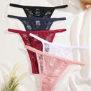 FINETOO 5 Piezas/set Calzoncillos Sexys De Cintura Baja Y Encaje Floral Para Damas