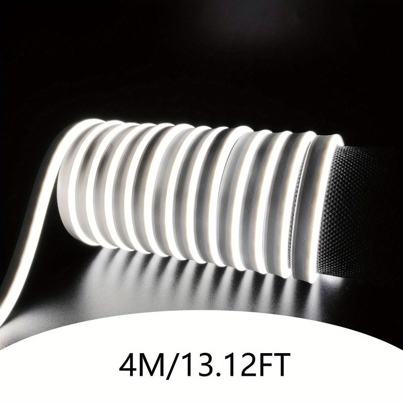 1 pieza de tira de luz neón blanca de 1-5m (3.28-16.4 pies) con voltaje seguro de 5V, conexión USB táctil, se puede cortar y doblar, adecuada para decoración interior, paisajes exteriores, ambiente festivo, escenas de bricolaje