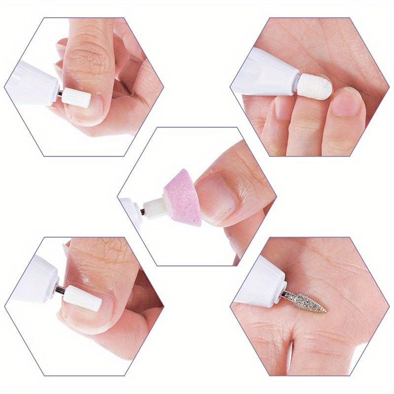 Set de Taladro Eléctrico Profesional 5 en 1 para Uñas, Herramienta de Manicura y Pedicura, Sin Fragancia, Funciona con Pilas (Sin Pilas) - Kit Personal de Herramientas para Uñas para Resultados de Calidad de Salón