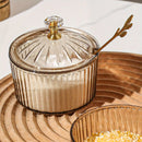 1 pieza de frasco de especias de plástico PS hecho a mano con tapa y cuchara - Almacenamiento de cocina de lujo con luz nórdica para sal, azúcar y especias - Decoración de cocina y comedor duradera y segura para alimentos, moderna vajilla de cocina, dise