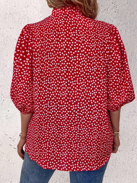 Clasi Camisa casual de manga media con boton individual y estampado floral para uso diario