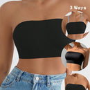 NEW Sujetador inalambrico sin tirantes para mujer con tiras transparentes extraibles y correas con letras, 3 formas de uso. Sujetador elastico sin costuras ni deslizamiento.