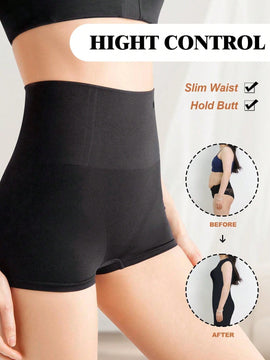 NEW 3 piezas Boyshorts solidos con cintura alta, transpirables y comodos para dar forma al vientre