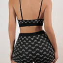 Conjunto de sujetador sexy sin costura en forma de corazon para mujer, conjunto de lenceria de alta elasticidad