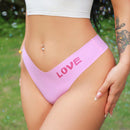 NEW  Eraneu Ropa interior sin costuras para mujer, tanga sexy con impresion "LOVE", color rosa, pieza unica