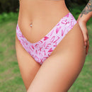 NEW  Eraneu Ropa interior para mujer con tangas sin costuras y estampado rosa, se vende individualmente, estilo lindo y encantador