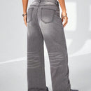 Coolane Jeans americanos de pierna ancha y lavado gris de alta calidad para mujer, sueltos y versatiles
