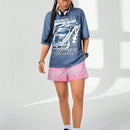 Coolane Shorts de cintura alta de moda para mujeres con estampado de flores de paisley completo, perfectos para primavera y verano