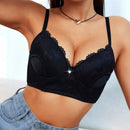 NEW Sensual sujetador romantico de encaje para mujeres con aro, realce, relleno removible, pieza unica