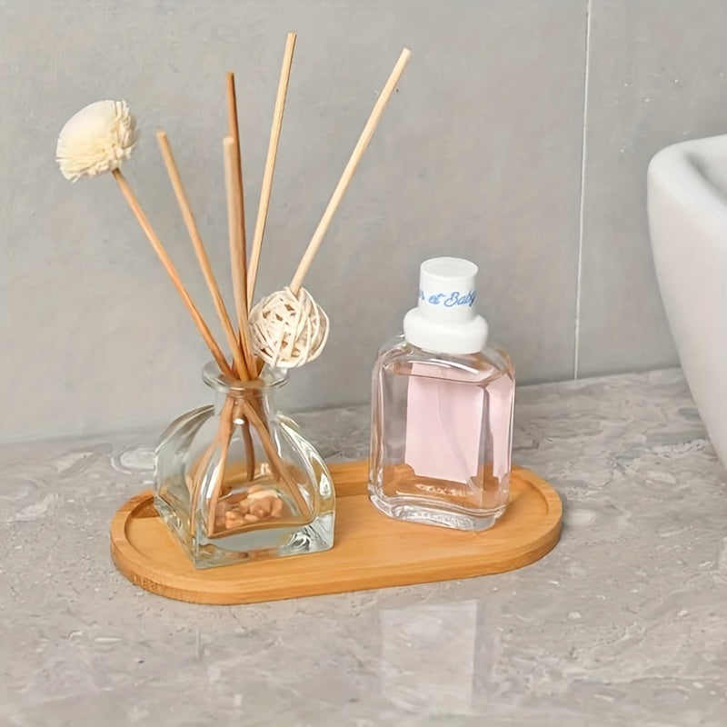 Bandeja de Almacenamiento de Bambú para Baño - Organizador de Encimera para Champú, Gel de Ducha, Artículos Diversos - Accesorios de Decoración para el Hogar, Bandejas de Baño