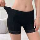 NEW DAZY Falda de mujer con encaje inferior y pantalones cortos de seguridad acoplados de patchwork