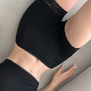 NEW DAZY Falda de mujer con encaje inferior y pantalones cortos de seguridad acoplados de patchwork