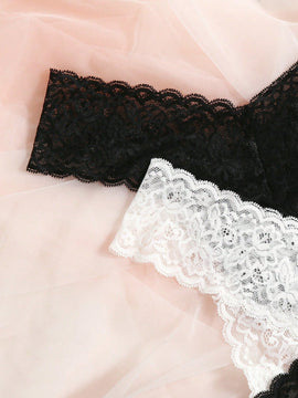 Underwear&sleepwear basics 4 paquete de lenceria de tanga de encaje floral