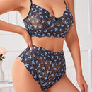 NEW Conjunto de brasier inalambrico de encaje de mariposa para mujer, 2 piezas