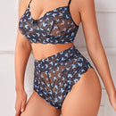 NEW Conjunto de brasier inalambrico de encaje de mariposa para mujer, 2 piezas