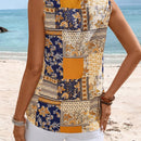 EMERY ROSE Blusa estilo casual sin mangas con cuello en V para mujeres con estilo de vacaciones