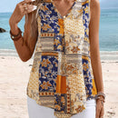 EMERY ROSE Blusa estilo casual sin mangas con cuello en V para mujeres con estilo de vacaciones