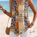 EMERY ROSE Blusa estilo casual sin mangas con cuello en V para mujeres con estilo de vacaciones