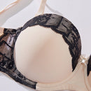 NEW Sosten con aros de encaje con diseno de parches en contraste de colores para mujer, 1 pieza