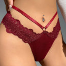 NEW Set de 4 piezas de ropa interior de tanga de encaje y cintura baja con flores