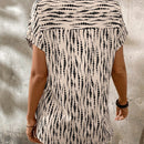 Camisa casual de patron geometrico con cuello abierto para mujer