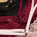 NEW Set de 4 piezas de ropa interior de tanga de encaje y cintura baja con flores