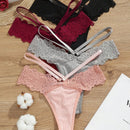 NEW Set de 4 piezas de ropa interior de tanga de encaje y cintura baja con flores