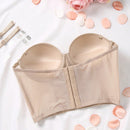 Sujetador Bandeau Con Linea De Presion De Hueso De Pescado Y Color Solido