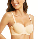 NEW Sujetador sin tirantes para mujer con soporte antideslizante y realce, recoge y sostiene los senos, delgado y sin costuras, con alambre de acero para soporte en el pecho