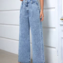 Essnce Jeans de pierna ancha de cintura alta para mujer con ajuste holgado y de moda