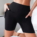 Pantalones cortos de seguridad solidos para mujeres con bolsillos