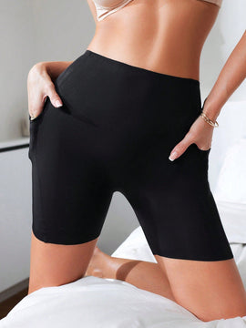 Pantalones cortos de seguridad solidos para mujeres con bolsillos