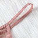 Set de 3 piezas de pantis de encaje transparente con diseno de lazo sexy para mujer