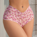 Exotico Y2K Encaje Romantico Mariposa Impresa Encaje Bragas para Mujer (1 pieza)
