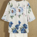 EMERY ROSE Camisa casual de mujer con estampado floral y cuello en V