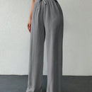 Tall pantalones informales para mujeres altas de unicolor con nudo de cottonline