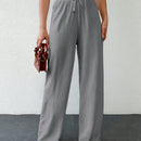 Tall pantalones informales para mujeres altas de unicolor con nudo de cottonline