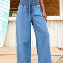 VCAY Pantalones Jeans anchos y de pierna ancha, de cintura alta y sueltos, casuales, para mujeres de color azul